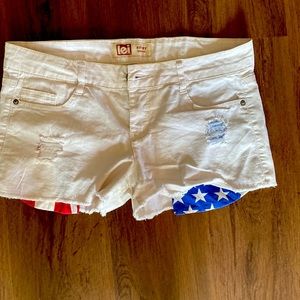 Red white and blue shorts